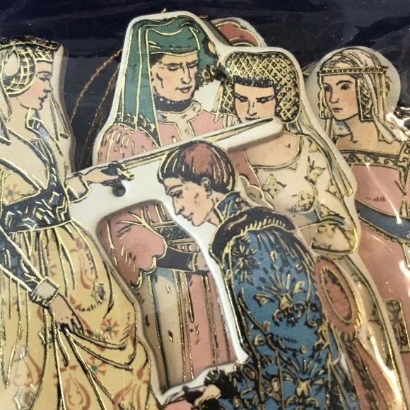 B Shackman Medieval Costume Christmas Hanging Ornaments Double Sided Pkg of 6 - Picture 6 of 7